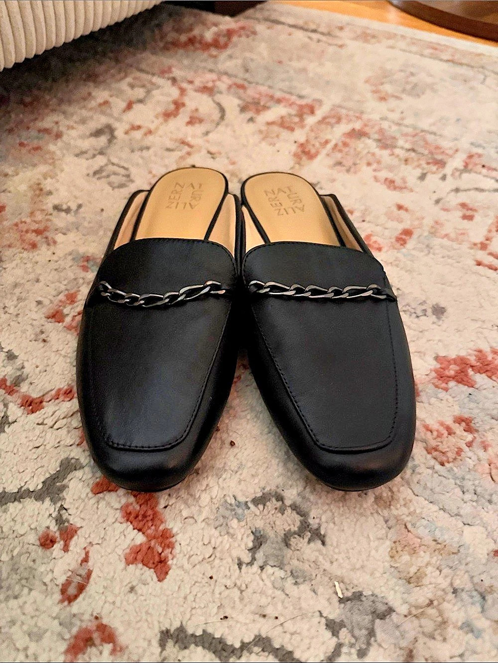 Naturalizer Kayden Mule Chain Detail Black Mules
